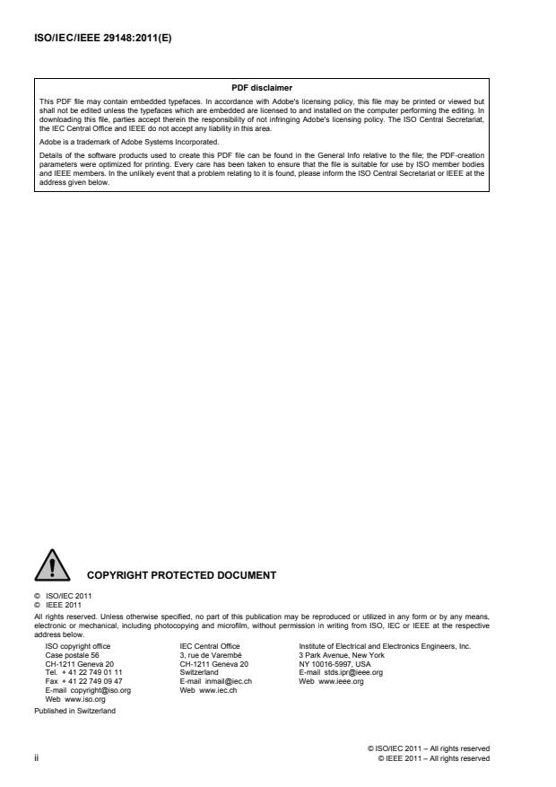 ISO/IEC/IEEE 29148:2011 ISO/IEC/IEEE 29148:2011 - Systems and software engineering -- Life cycle processes -- Requirements engineering - Page 2 preview