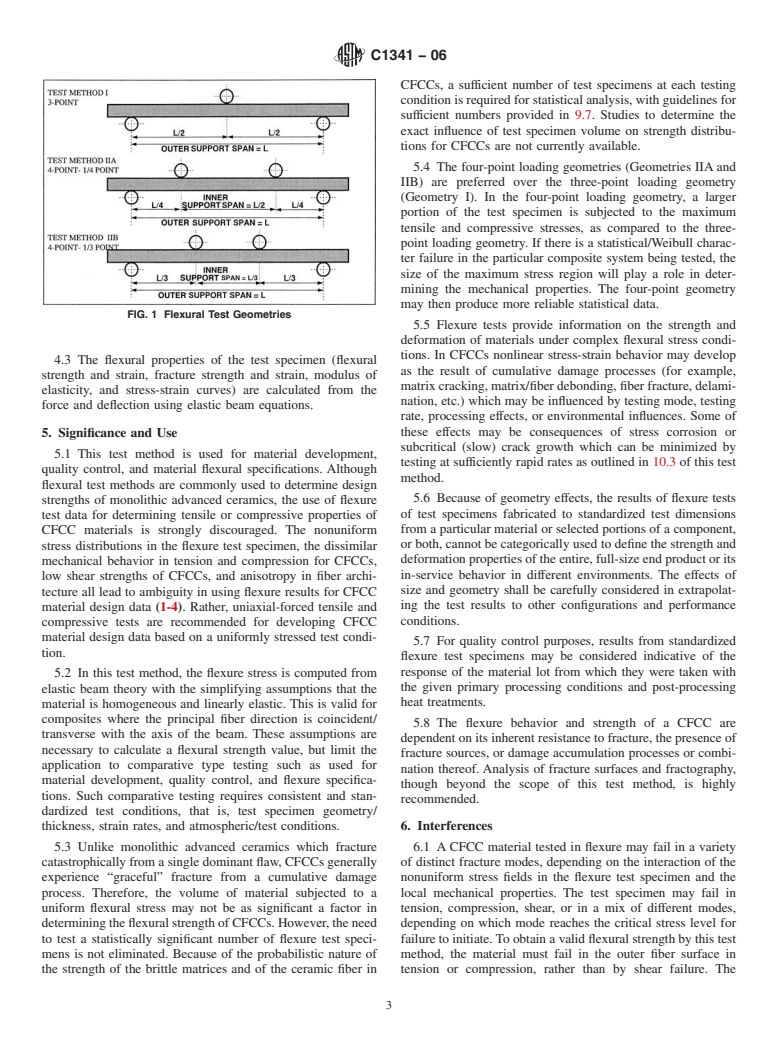 ASTM C1341-06 - Standard Test Method for Flexural Properties of Continuous Fiber-Reinforced Advanced Ceramic Composites