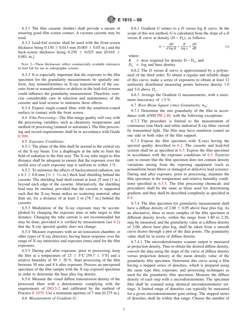 ASTM E1815-06 - Standard Test Method for Classification of Film Systems for Industrial Radiography