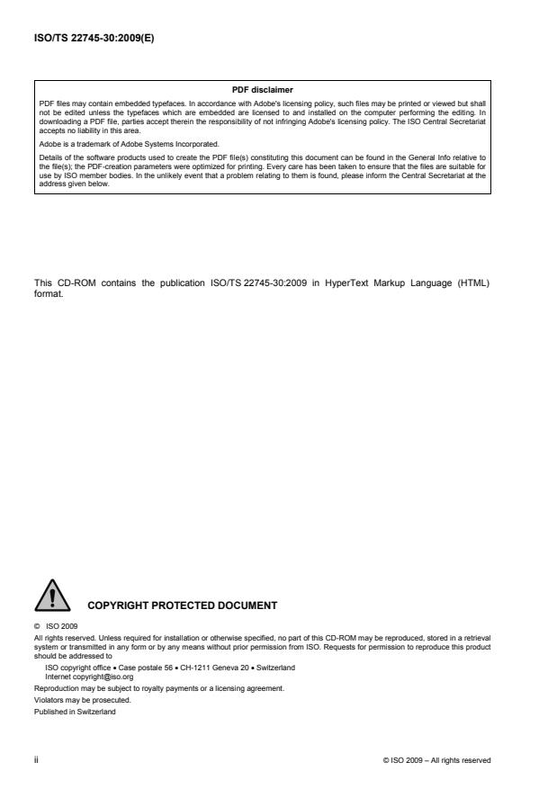 ISO/TS 22745-30:2009 ISO/TS 22745-30:2009 - Industrial automation systems and integration -- Open technical dictionaries and their application to master data - Page 2 preview