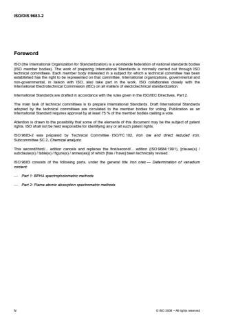 ISO 9683-2:2009 ISO 9683-2:2009 - Iron ores -- Determination of vanadium - Page 4 preview