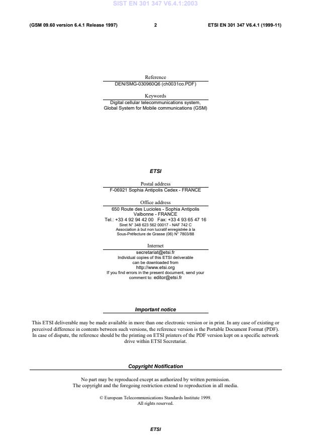 SIST EN 301 347 V6.4.1:2003 SIST EN 301 347 V6.4.1:2003 - Page 4 preview