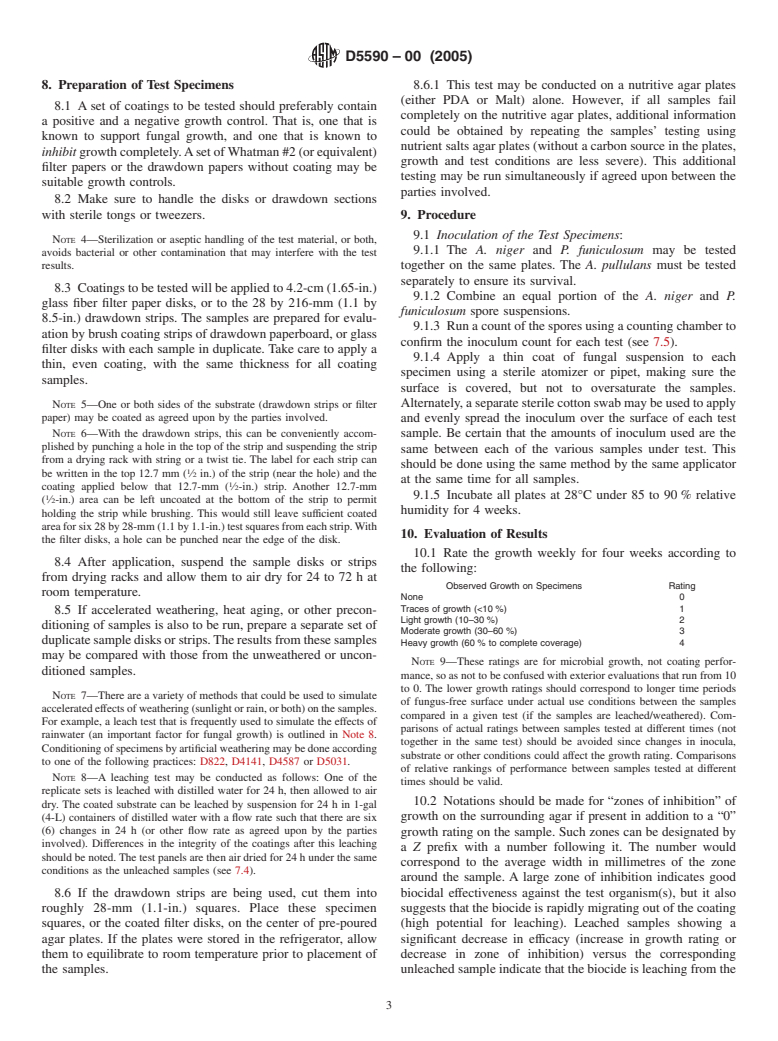 ASTM D5590-00(2005) - Standard Test Method for Determining the Resistance of Paint Films and Related Coatings to Fungal Defacement by Accelerated Four-Week Agar Plate Assay