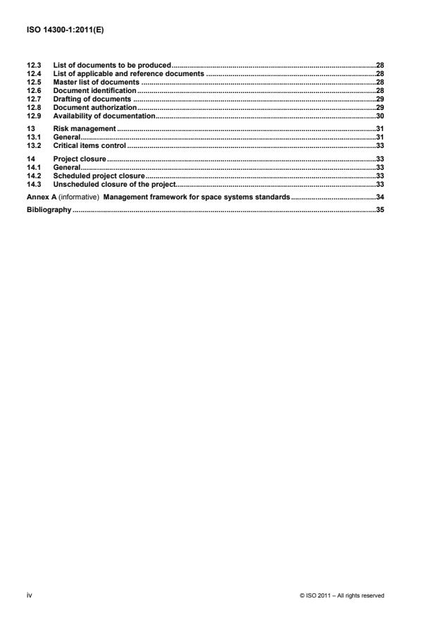 ISO 14300-1:2011 ISO 14300-1:2011 - Space systems -- Programme management - Page 4 preview