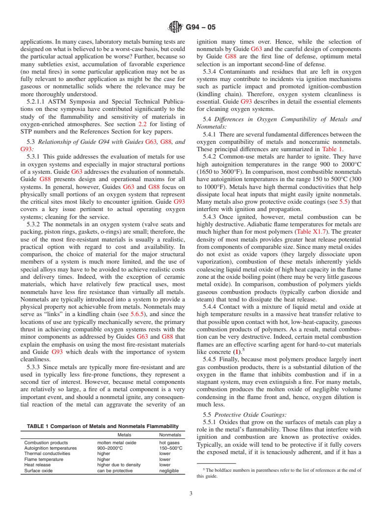 ASTM G94-05 - Standard Guide for Evaluating Metals for Oxygen Service