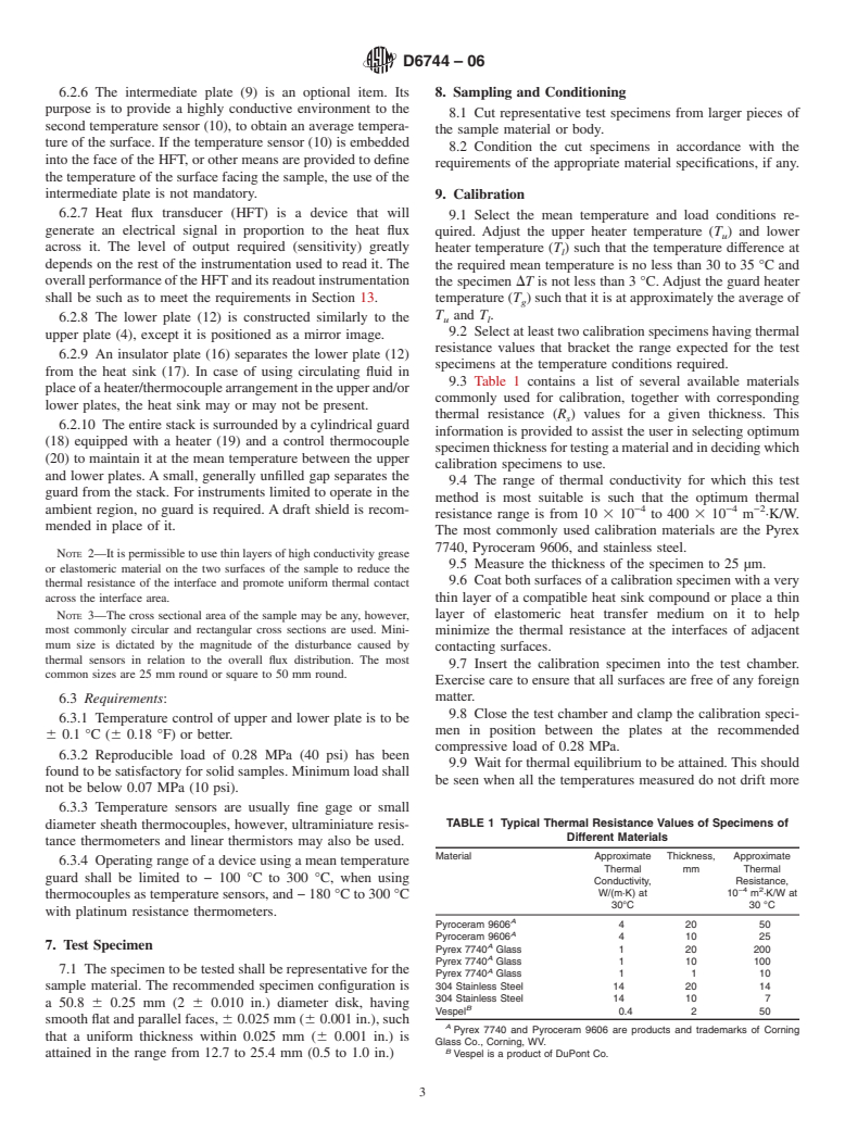 ASTM D6744-06 - Standard Test Method for Determination of the Thermal Conductivity of Anode Carbons by the Guarded Heat Flow Meter Technique