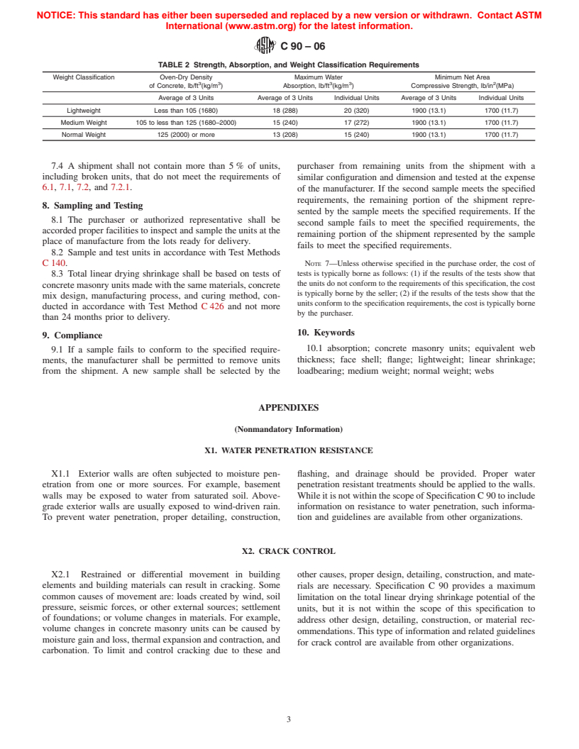 ASTM C90-06 - Standard Specification for Loadbearing Concrete Masonry Units