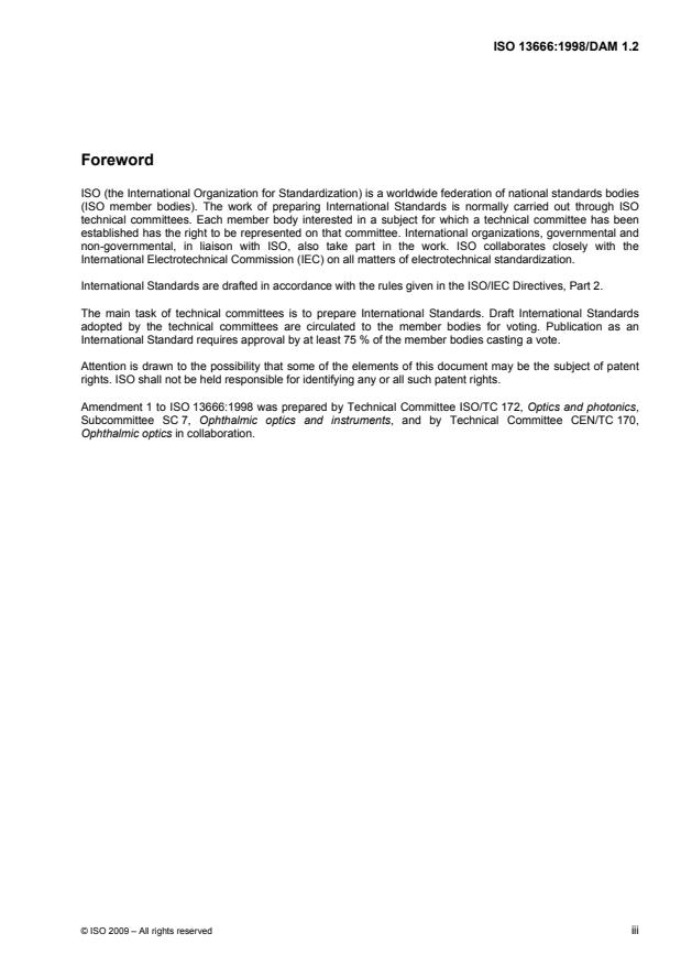 ISO 13666:1998/DAmd 1.2
