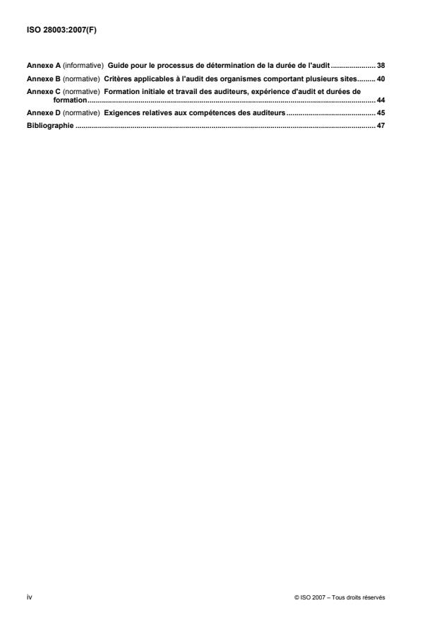 ISO 28003:2007 ISO 28003:2007 - Systemes de management de la sureté pour la chaîne d'approvisionnement -- Exigences pour les organismes effectuant l'audit et la certification des systemes de management de la sureté pour la chaîne d'approvisionnement - Page 4 preview