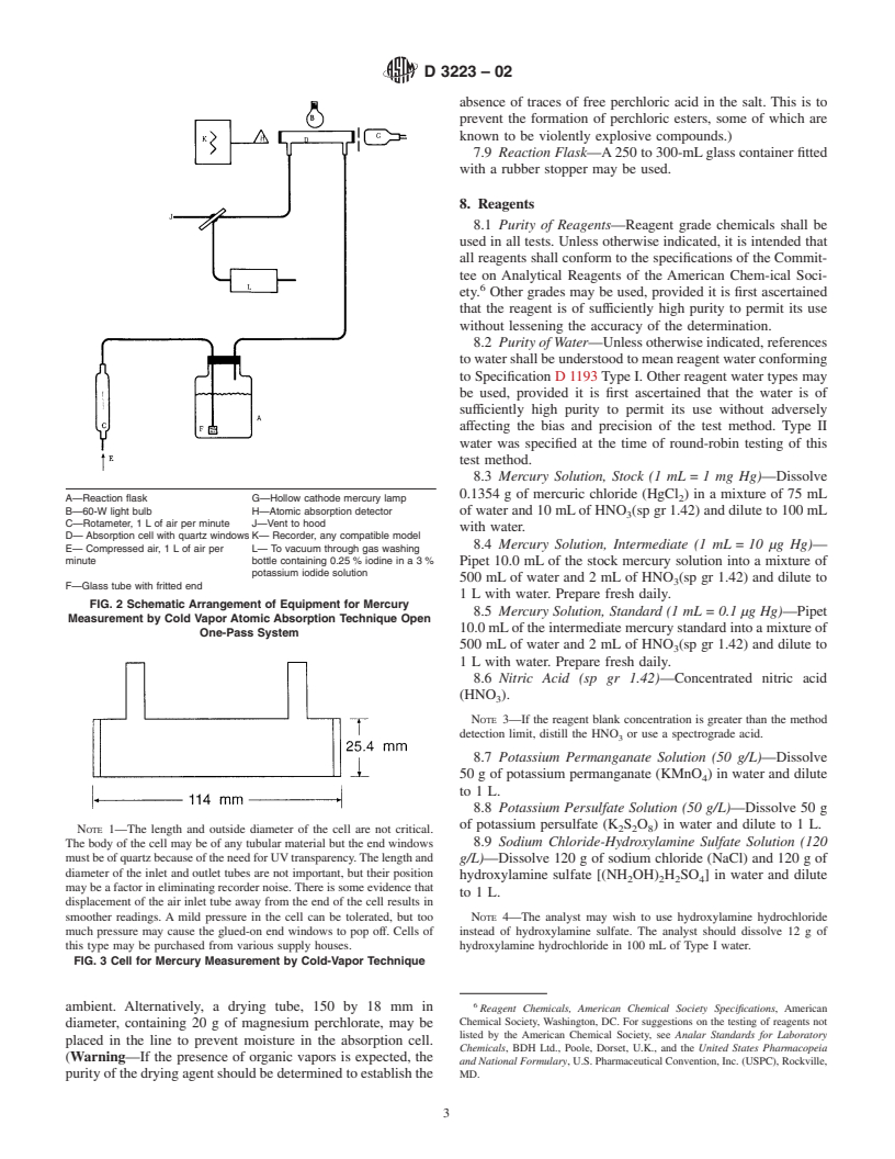 ASTM D3223-02 - Standard Test Method for Total Mercury in Water