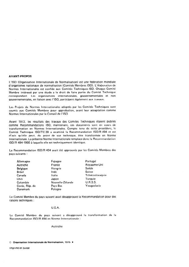 ISO 494:1975 ISO 494:1975 - Forets a queue cylindrique -- Série longue - Page 2 preview