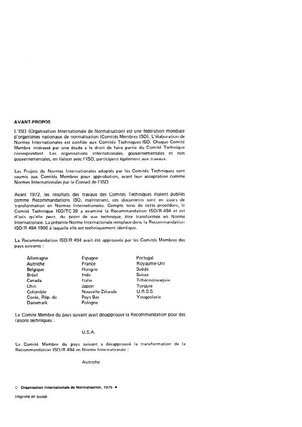 ISO 494:1975 ISO 494:1975 - Forets a queue cylindrique -- Série longue - Page 2 preview