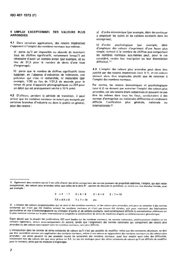 ISO 497:1973 ISO 497:1973 - Guide pour le choix des séries de nombres normaux et des séries comportant des valeurs plus arrondies de nombres normaux - Page 4 preview
