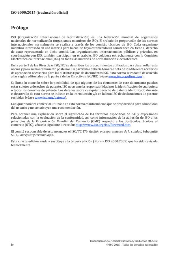 ISO 9000:2015 ISO 9000:2015 - Quality management systems -- Fundamentals and vocabulary - Page 4 preview