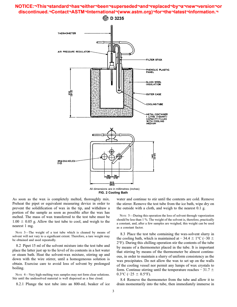 ASTM D3235-97 - Standard Test Method for Solvent Extractables in Petroleum Waxes