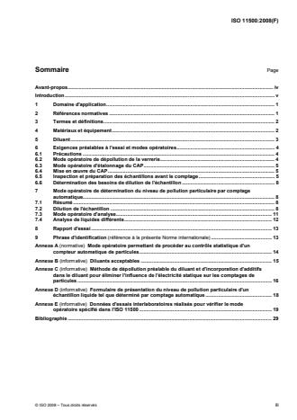 ISO 11500:2008 - Transmissions hydrauliques -- Détermination du niveau de pollution particulaire d'un échantillon liquide par comptage automatique des particules par absorption de lumiere