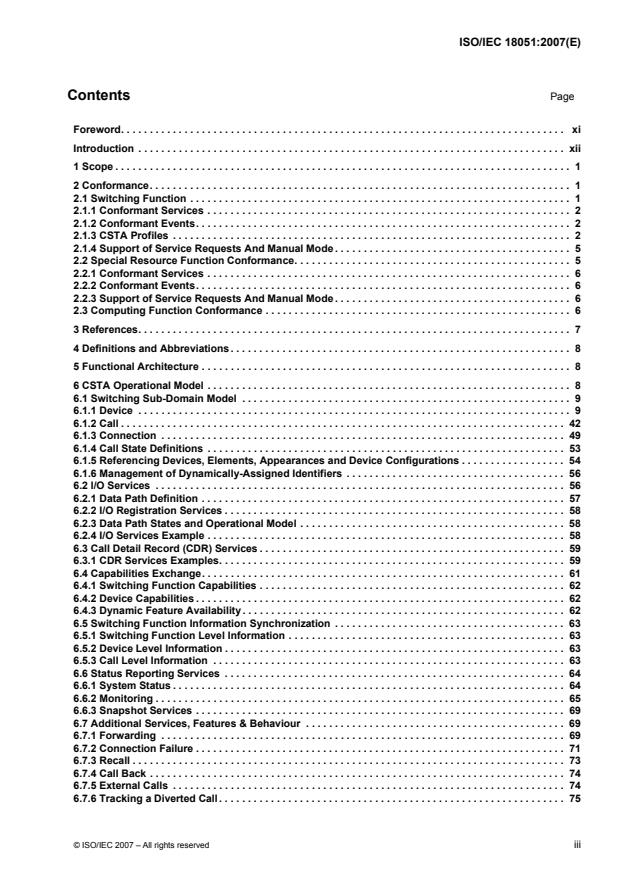ISO/IEC 18051:2007 - Information technology -- Telecommunications and information exchange between systems -- Services for Computer Supported Telecommunications Applications (CSTA) Phase III
