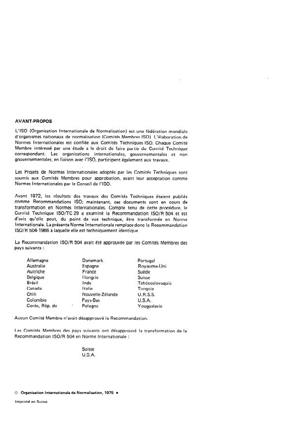 ISO 504:1975 ISO 504:1975 - Outils de tour a plaquettes en carbures métalliques -- Désignation et marquage - Page 2 preview