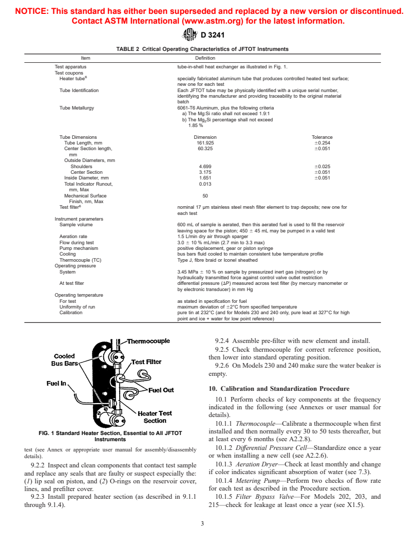 ASTM D3241-02 - Standard Test Method for Thermal Oxidation Stability of Aviation Turbine Fuels (JFTOT Procedure)