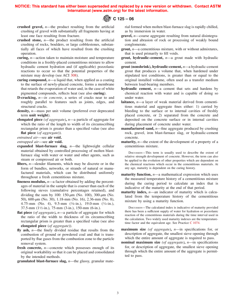 ASTM C125-06 - Standard Terminology Relating to Concrete and Concrete Aggregates