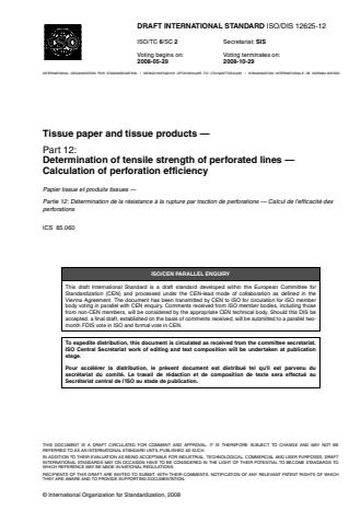 ISO 12625-12:2010 - Tissue paper and tissue products