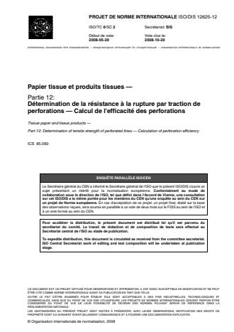 ISO 12625-12:2010 - Papier tissue et produits tissues