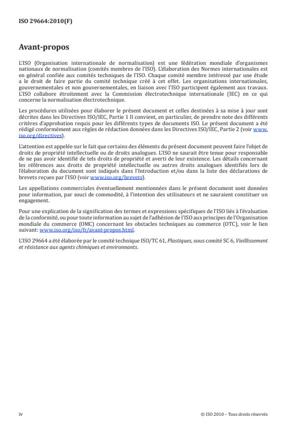 ISO 29664:2010 ISO 29664:2010 - Plastiques -- Vieillissement artificiel y compris les dépôts acides - Page 4 preview