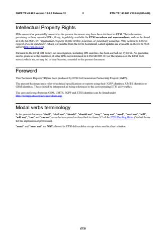 ETSI TR 143 901 V12.0.0 (2014-09) - Digital Cellular Telecommunications ...