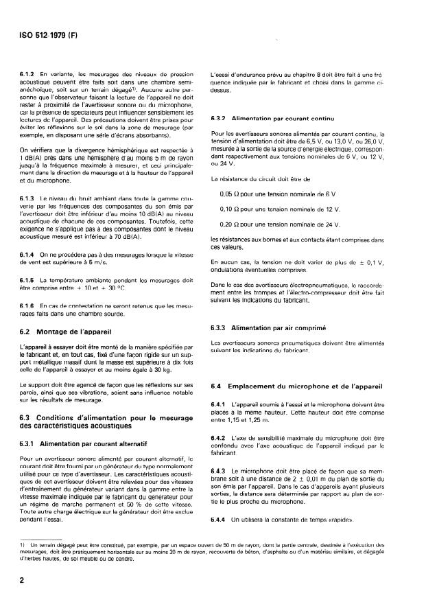 ISO 512:1979 ISO 512:1979 - Véhicules routiers -- Avertisseurs sonores -- Spécifications techniques - Page 4 preview