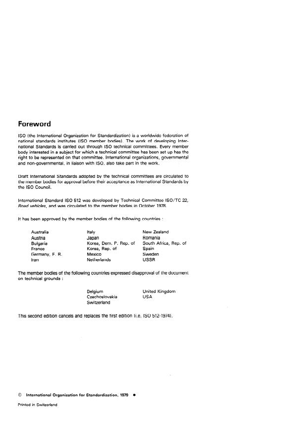 ISO 512:1979 ISO 512:1979 - Road vehicles -- Sound signalling devices -- Technical specifications - Page 2 preview