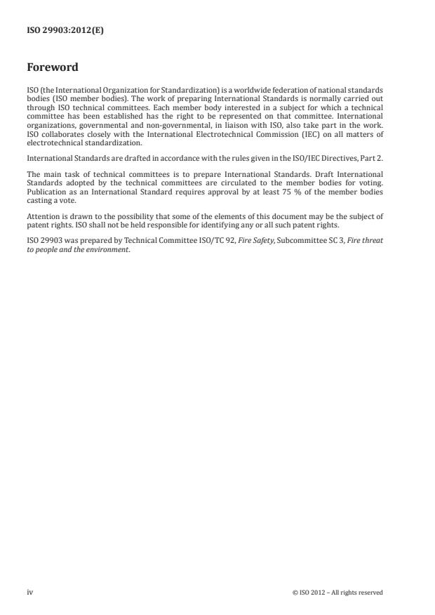 ISO 29903:2012 ISO 29903:2012 - Guidance for comparison of toxic gas data between different physical fire models and scales - Page 4 preview
