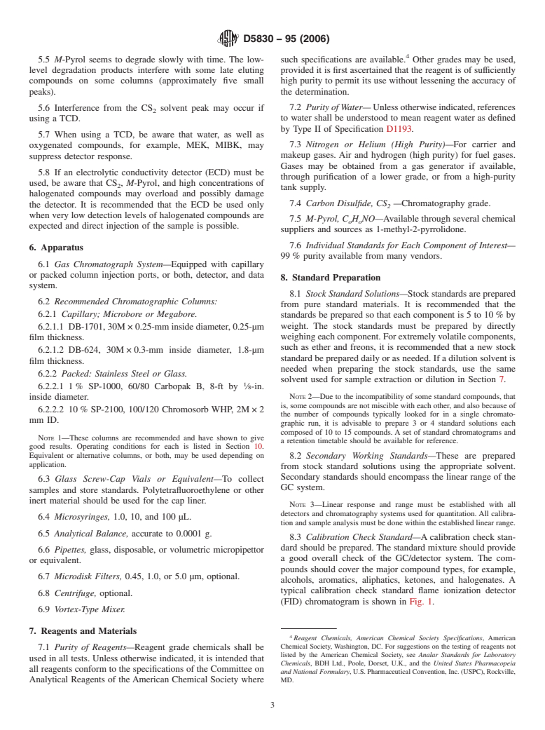 ASTM D5830-95(2006) - Standard Test Method for Solvents Analysis in Hazardous Waste Using Gas Chromatography