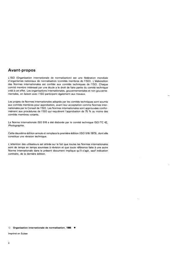 ISO 516:1986 ISO 516:1986 - Photographie -- Obturateurs d'appareils photographiques -- Durée d'exposition - Page 2 preview