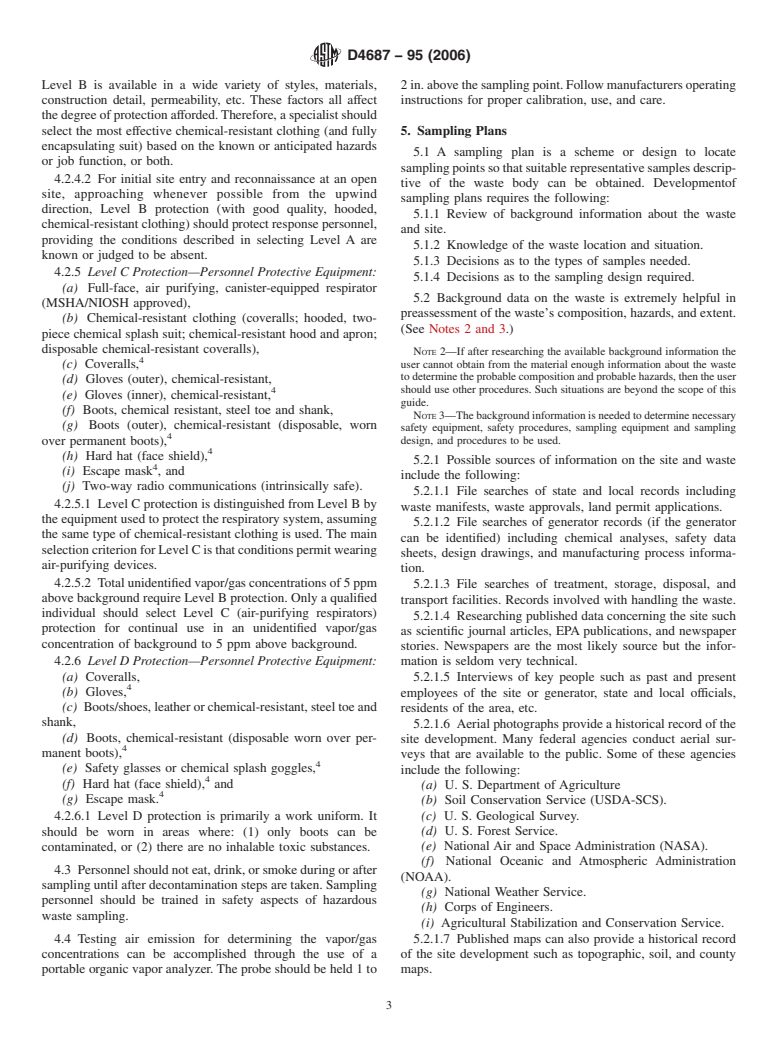 ASTM D4687-95(2006) - Standard Guide for General Planning of Waste Sampling