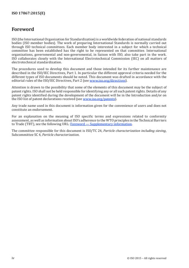 ISO 17867:2015 ISO 17867:2015 - Particle size analysis -- Small-angle X-ray scattering - Page 4 preview