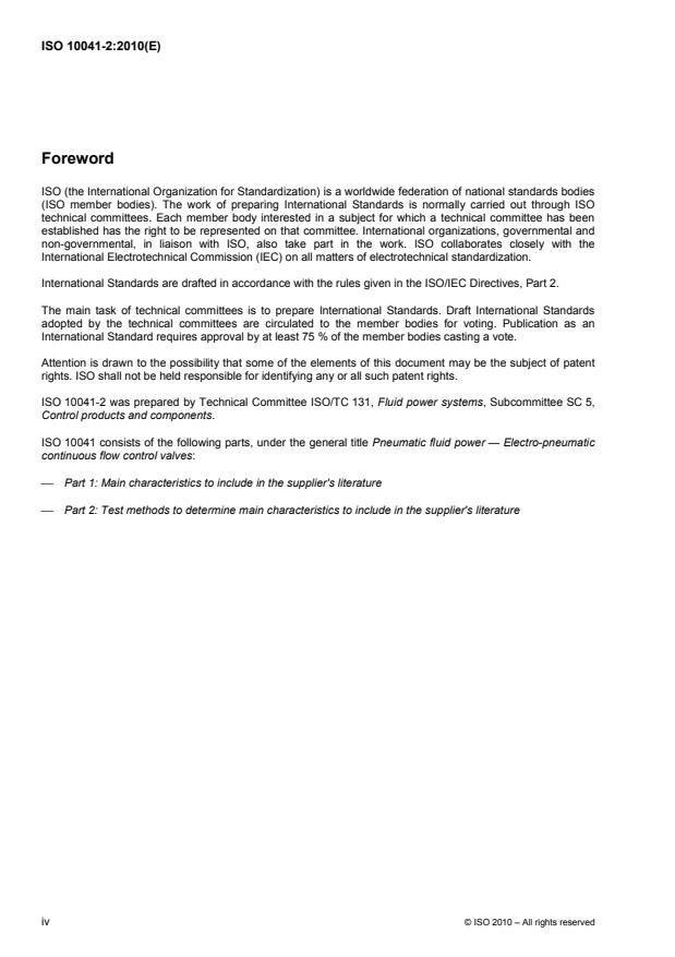 ISO 10041-2:2010 ISO 10041-2:2010 - Pneumatic fluid power -- Electro-pneumatic continuous flow control valves - Page 4 preview