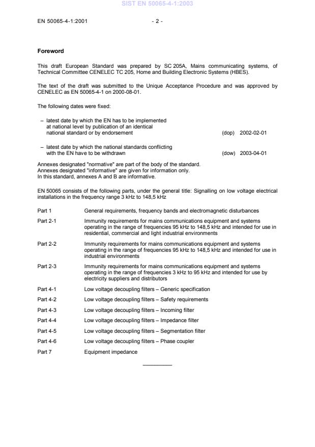 SIST EN 50065-4-1:2003 SIST EN 50065-4-1:2003 - Page 4 preview