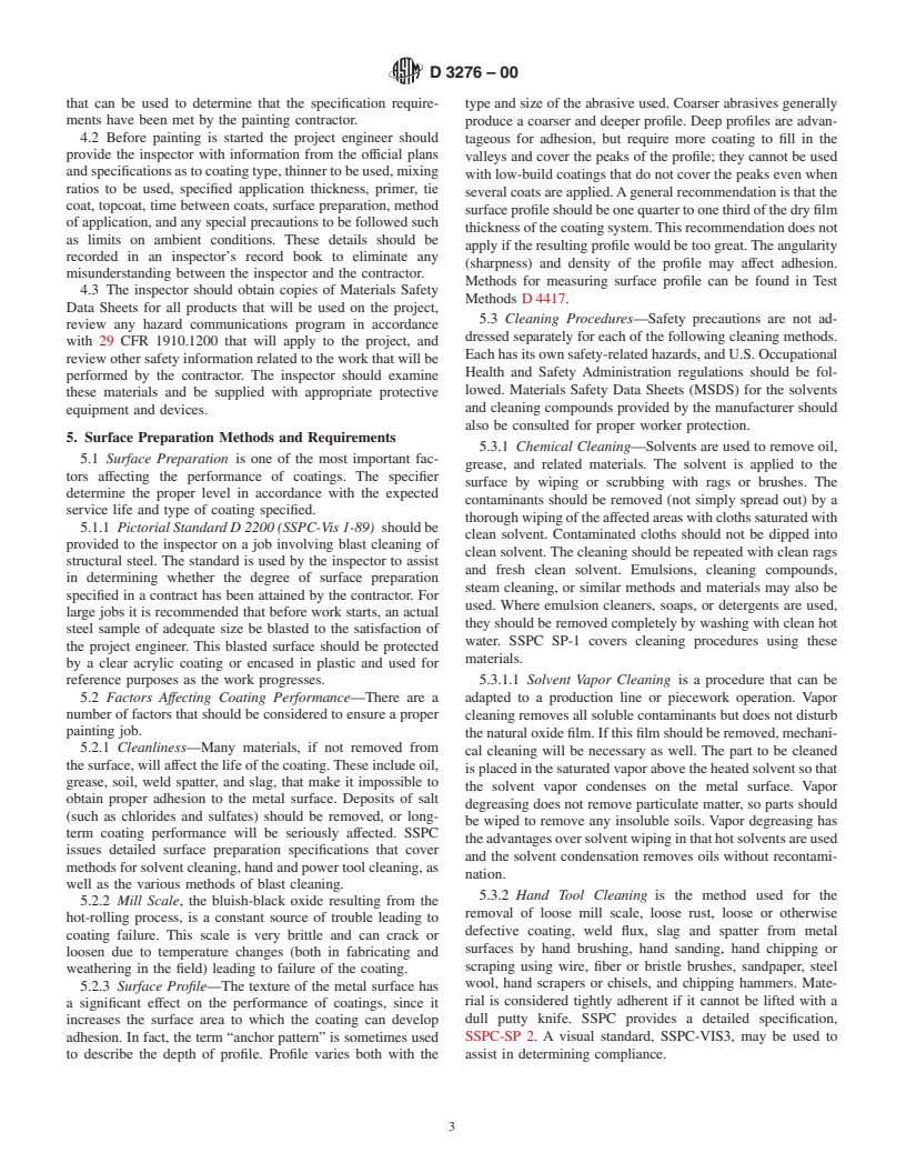 ASTM D3276-00 - Standard Guide for Painting Inspectors (Metal Substrates)