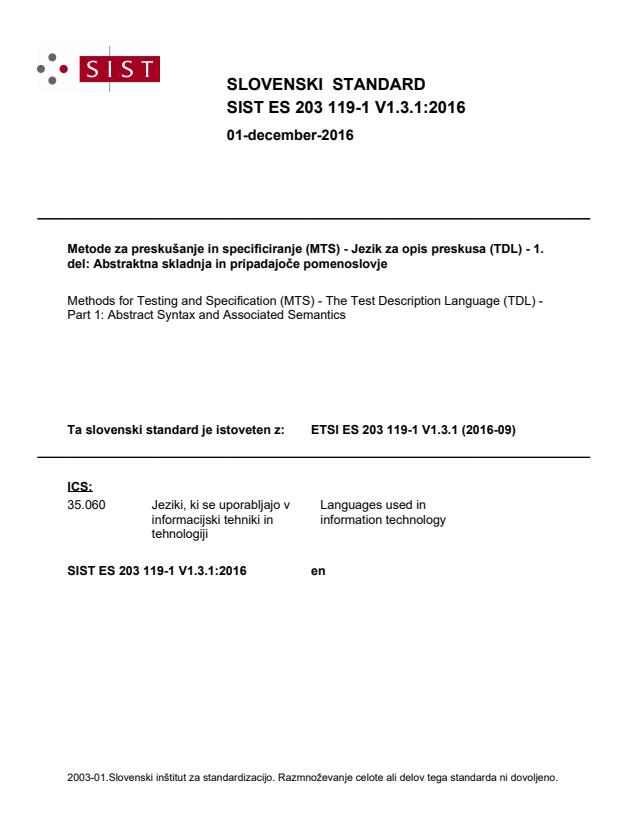 ES 203 119-1 V1.3.1:2016