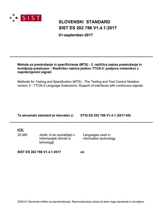 ES 202 786 V1.4.1:2017