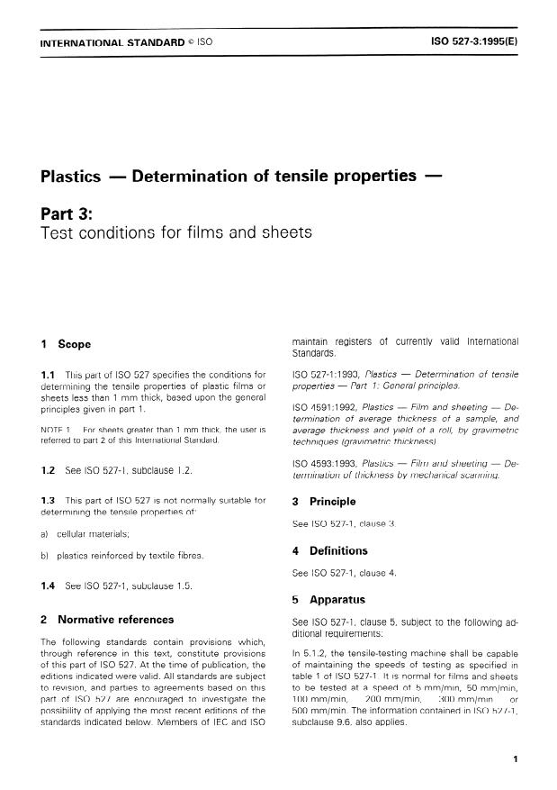 ISO 527-3:1995 - Plastics -- Determination of tensile properties