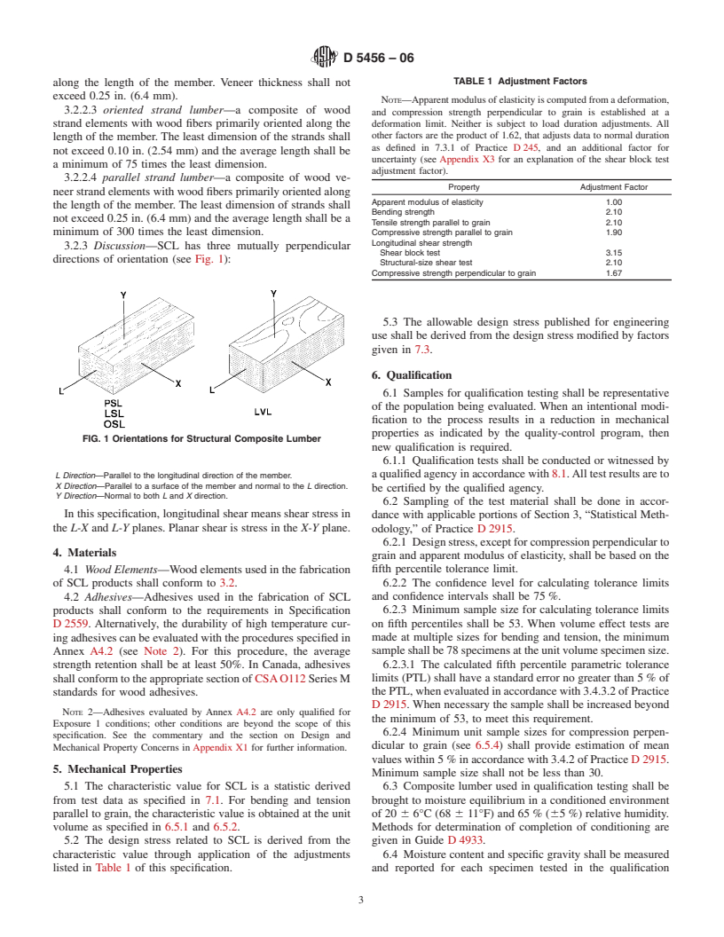 ASTM D5456-06 - Standard Specification for Evaluation of Structural Composite Lumber Products