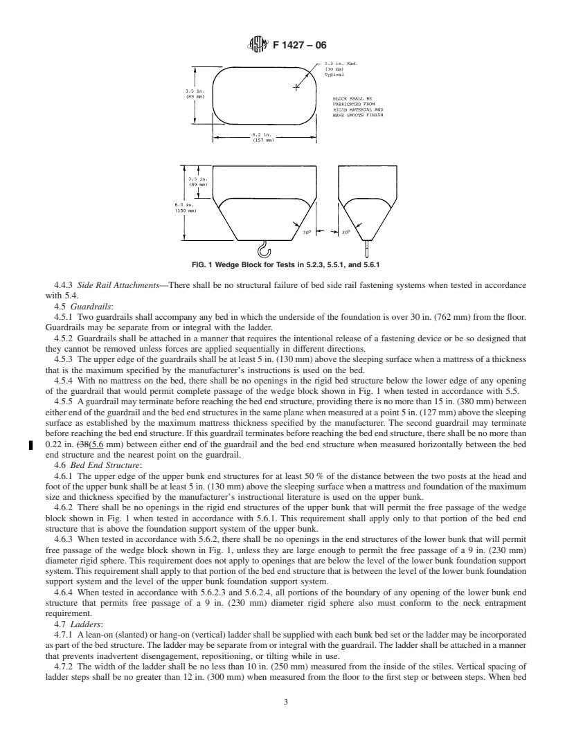 REDLINE ASTM F1427-06 - Standard Consumer Safety Specification for Bunk Beds