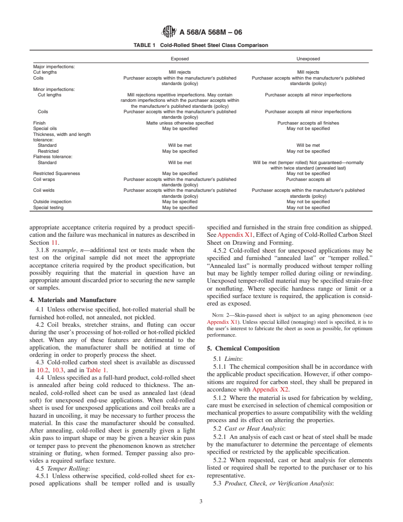 ASTM A568/A568M-06 - Standard Specification for Steel, Sheet, Carbon, Structural, and High-Strength, Low-Alloy, Hot-Rolled and Cold-Rolled, General Requirements for