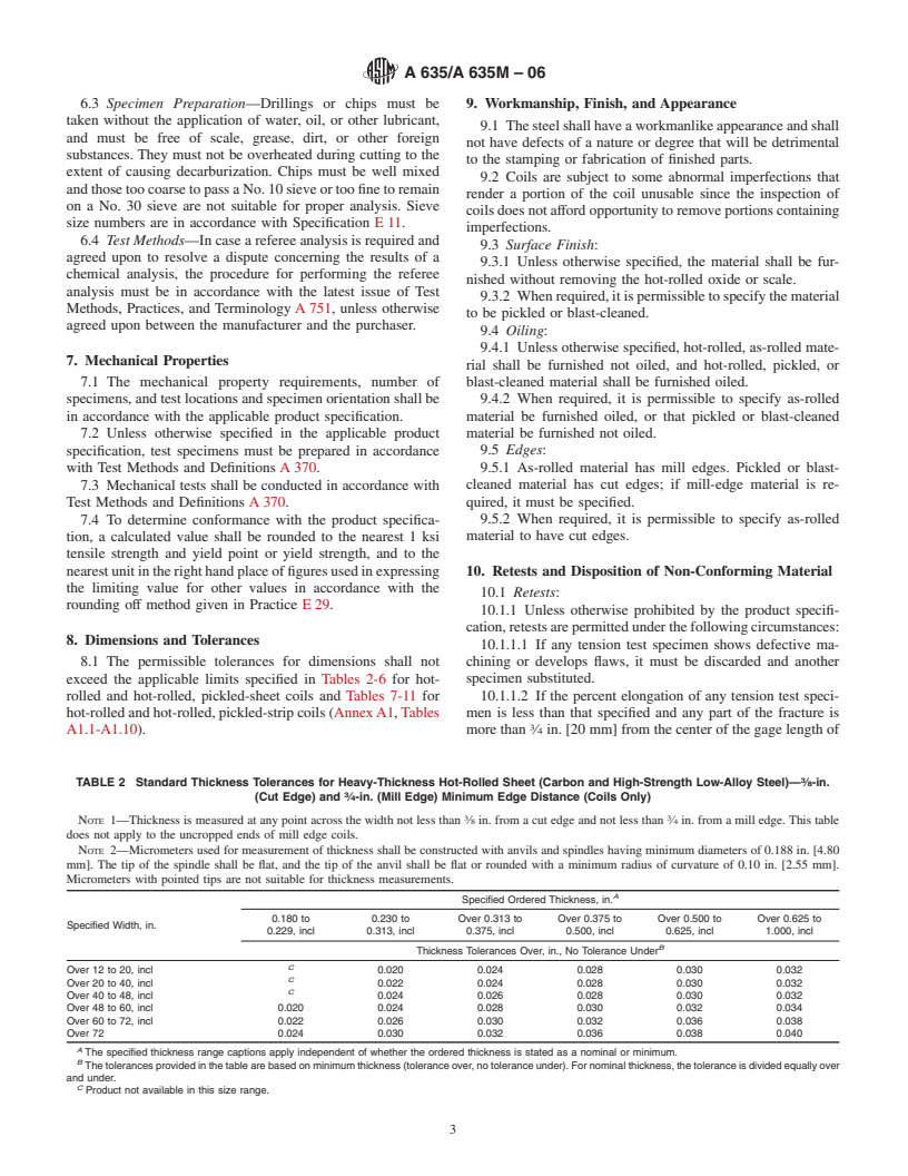 ASTM A635/A635M-06 - Standard Specification for Steel, Sheet and Strip, Heavy-Thickness Coils, Hot-Rolled, Carbon, Structural, High-Strength Low-Alloy, and High-Strength Low-Alloy with Improved Formability, General Requirements for