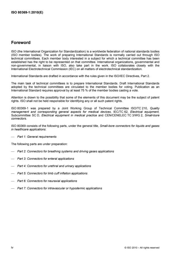 ISO 80369-1:2010 ISO 80369-1:2010 - Small-bore connectors for liquids and gases in healthcare applications - Page 4 preview