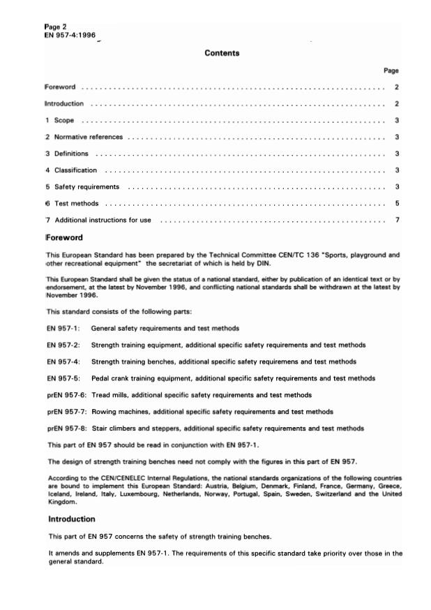 EN 957-4:1996 EN 957-4:1998 - Page 4 preview