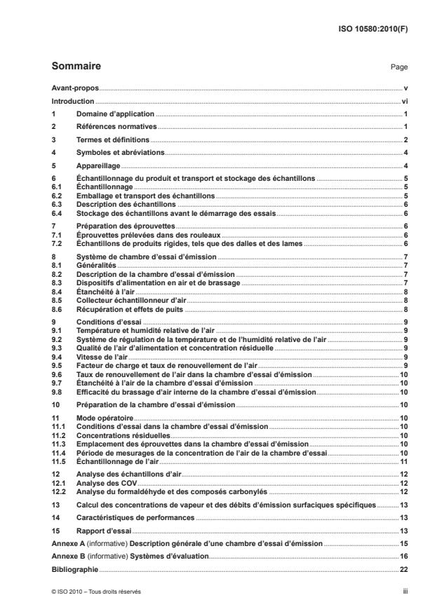 ISO 10580:2010 - Revetements de sol résilients, textiles ou stratifiés -- Méthode d'essai des émissions de composés organiques volatils (COV)