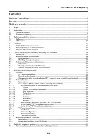 ETSI GS NFV-REL 003 V1.1.1 (2016-04) - Network Functions Virtualisation (NFV); Reliability; Report on Models and Features for End-to-End Reliability