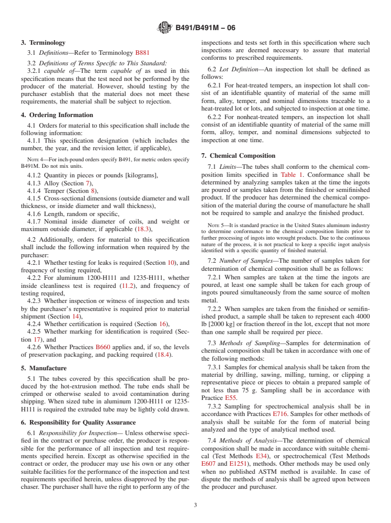 ASTM B491/B491M-06 - Standard Specification for Aluminum and Aluminum-Alloy Extruded Round Tubes for General-Purpose Applications